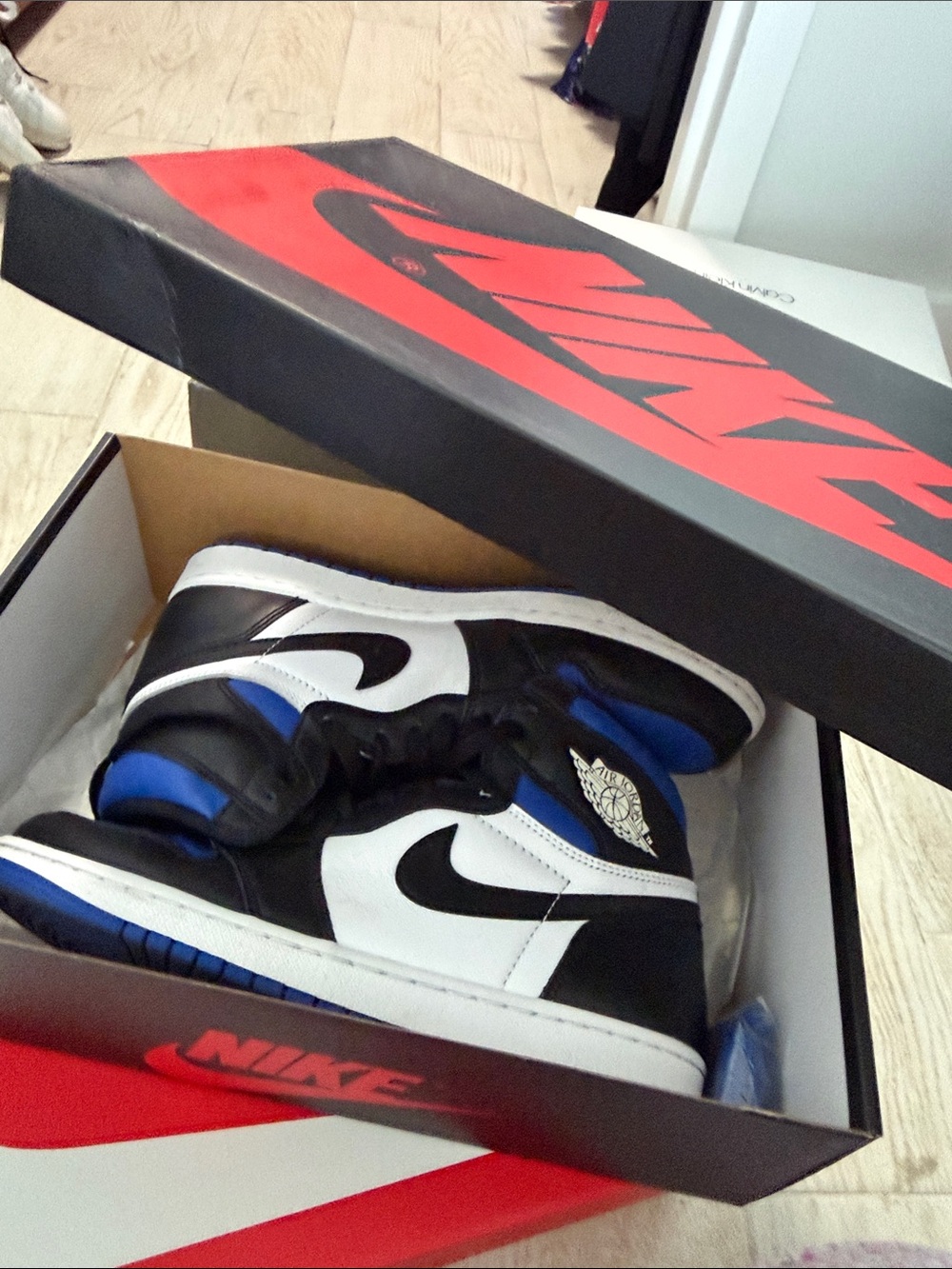 Nike Air Jordan 1 Mid — Black/White/Royal Blue